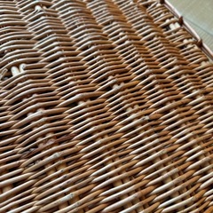 ラタン風ピクニックバスケット／かごバッグ（収納・インテリアにも◎）
の画像