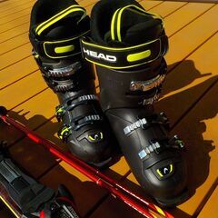 スキー３点セット　アトミック板１６０cm　ブーツHEAD26cm　ポール105センチの画像