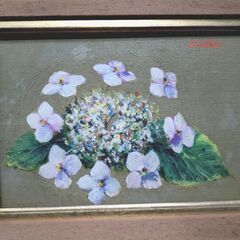 🔴山口市、油絵【新宅光男「花」昭和55年】¥5500🔴宇部市「明幸堂」での個展購入品⁉️の画像
