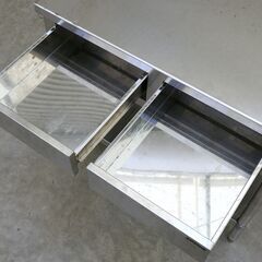 ≪zyt2552ジ≫ タニコー ステンレス製 引出し付作業台 TX-WT-90DNB 幅90cm 奥行60cm アジャスタ固着 現状品 調理台/店舗/設備/DIY/中古厨房機器/宮城県仙台市 71024-07の画像