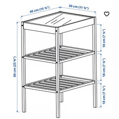 IKEA NESNA サイドテーブル 3段 竹 の画像