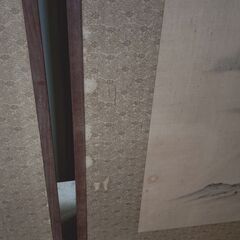 🔴山口市、旧家に有った山水画の襖ふすま4枚¥10000🔴表裏で異なる景色🔴現状の画像