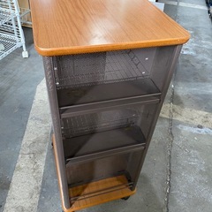 ⭐️土日元気に営業中‼️⭐️ サビ・取れないシミ・汚れ有り❗️ キッチンワゴン(ブラウン)の画像