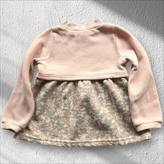 F.O.KIDS系　オルンブルー（ORN BLUE）裏起毛ワンピース　花柄　90サイズの画像