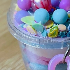 ハンドメイド　キーホルダー　カフェ　ドリンク　ビーズ　キラキラの画像