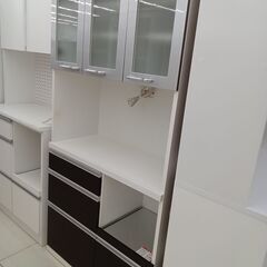 ★リユースのサカイ日立店★HJ8280 髙橋木工所 レンジボード ダークブラウン H180×D40.5×W89 クリーニング済み の画像