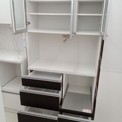 ★リユースのサカイ日立店★HJ8280 髙橋木工所 レンジボード ダークブラウン H180×D40.5×W89 クリーニング済み の画像