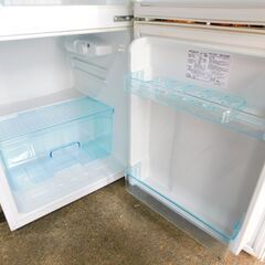 【JM878】Abitelax アビテラックス 冷蔵庫 ホワイトストライプ AR-100E-W [96L /2ドア /右開きタイプ] [冷凍室 30L]の画像