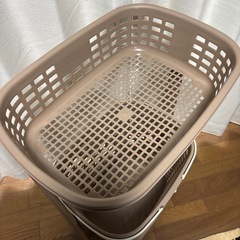 ●２段 ランドリーバスケット●ブラウンの画像