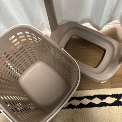 ●２段 ランドリーバスケット●ブラウンの画像