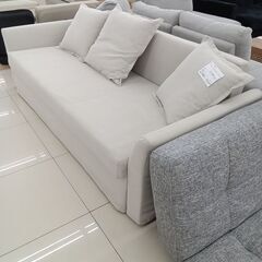 ★リユースのサカイ日立店★HJ8281 IKEA 3人掛けソファ オフホワイト H45～77×D100～145×W225 クリーニング済み の画像