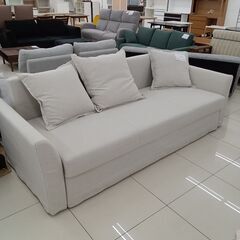 ★リユースのサカイ日立店★HJ8281 IKEA 3人掛けソファ オフホワイト H45～77×D100～145×W225 クリーニング済み の画像