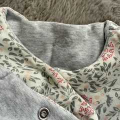 プチバトー中綿入り花柄カバーオールの画像