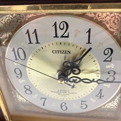 H2511-300 シチズン 木枠置き時計 通電確認済み ※アラームは鳴りません 単2電池使用 中古の画像