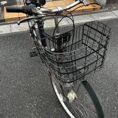 26インチ　黒　自転車　カゴ付き　3段ギア　中古の画像