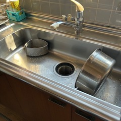 Rinnai　サンウェーブ　システムキッチン　ウッド調　木目　ステンレスの画像