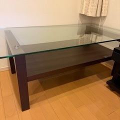 【無料】ガラス製　ローテーブル ダイニングテーブルの画像