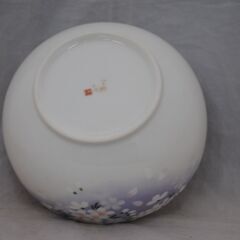 [1709] 宇野 千代 桜柄 紫 ボウル盛鉢19cm 大鉢 陶器 花柄の画像