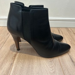 LANVIN ランバン　黒 レザー ブーツ グラデーション中ヒール　24㎝の画像