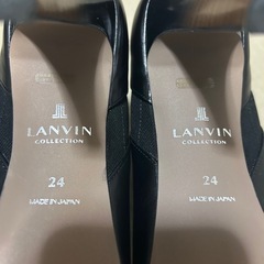 LANVIN ランバン　黒 レザー ブーツ グラデーション中ヒール　24㎝の画像