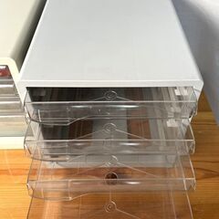 【B404】レターケース/2個セット/デスクキャビネット/収納/4段/書類棚/中古の画像