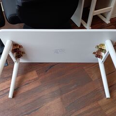 折りたたみテーブル　白　ホワイト　木目調　スリーアイ　折り畳み　ローテーブル　サイズ（約）幅80×奥40×高35　　■近隣配送無料 買取GO‼　栄和店の画像