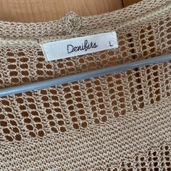 ベージュ カーディガン Lの画像