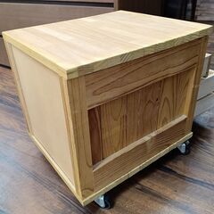 キャスター付き　サイドキャビネット　収納　引出し　木製　シェルフ　サイドボード　ナチュラル　サイズ（約）幅36×奥42×高40　　■近隣配送無料 買取GO‼　栄和店の画像