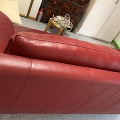 ソファ イタリア製 3P 3人掛け レッド　ワインレッド　レッド　赤　定価22万 中村家具　ソファーの画像