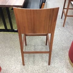 【日進木工のハイチェア】ダイニングチェア 日進木工　nissin カウンターチェア チェア　椅子　イス　布座面　花柄　：ダークブラウンの画像