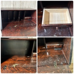 北海道民芸家具 ライティングビューロー 勉強机 学習机 書斎机の画像