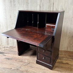 北海道民芸家具 ライティングビューロー 勉強机 学習机 書斎机の画像