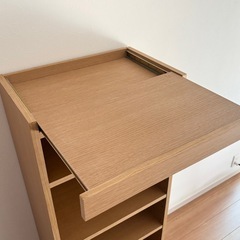 上段引き出し付き 高さ調整可能 5段棚 木材棚 ラック の画像