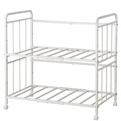 【譲渡先決定】ニトリ　通気性に優れたキャスター付き布団収納ラック2段(グレージュ)の画像