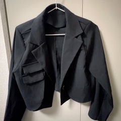 フレンチレトロ風 キャミソールメッシュワンピースセットアップ ジャケット付き　試着のみの画像