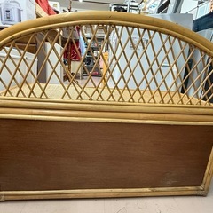 美原店 ラタン製 籐家具 背もたれ付き 収納 ベンチ レトロ の画像