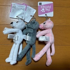 ピンクパンサーぬいぐるみ 3個セットの画像