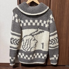  TROPHY Sportswear カウチンニット ジップアップ ウール100％（メンズM〜L相当）の画像