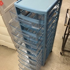 ロ 2511-304 オフィスチェスト10段 キャスター付き キズ汚れ有り 中古の画像