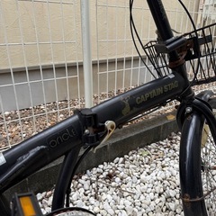 【ジャンク】キャプテンスタッグ　折りたたみ自転車　ブラック の画像