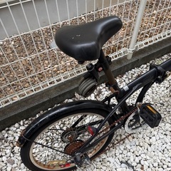 【ジャンク】キャプテンスタッグ　折りたたみ自転車　ブラック の画像