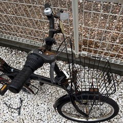 【ジャンク】キャプテンスタッグ　折りたたみ自転車　ブラック の画像