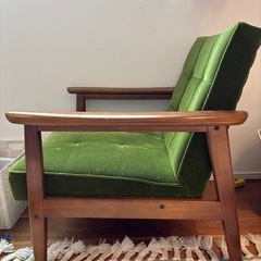 カリモク60 Kチェア1人がけモケットグリーンの画像