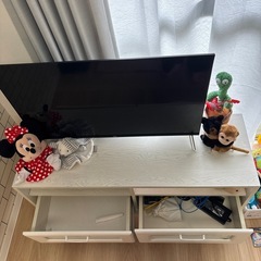 テレビ台　収納あり　ホワイトの画像