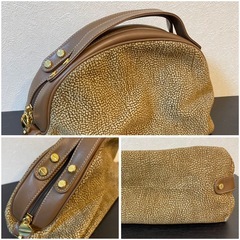 ★【Borbonese】 ボルボネーゼ ★¥39800+税　ハンドバッグ　うずら柄　の画像