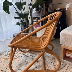 ローチェア　ラタン　アンティーク調の画像