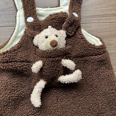 100サイズ　もこもこ　くまちゃん　オーバーオールの画像