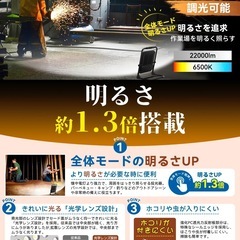 <受付停止>投光器 充電式 led 作業灯 200W相当 超高輝 16000mAHの画像