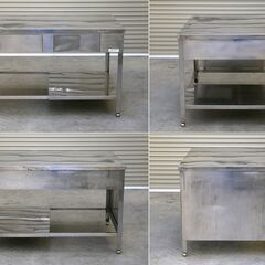 ≪zyt2555ジ≫ sunwave/サンウェーブ ステンレス製 引出し付作業台 幅130cm 奥行90cm 現状品 調理台/店舗/設備/DIY/中古厨房機器/宮城県仙台市 71024-10の画像