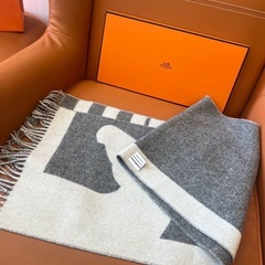 エルメス　カシミヤ　マフラー　馬柄　139cm x 32cmの画像